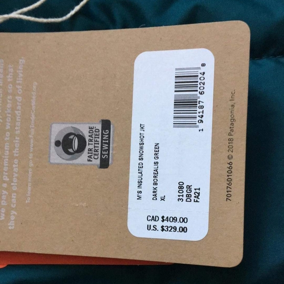 Patagonia Men's Insulated Snowshot Jacket Waterproof XLarge NEW - Picture 9 of 11